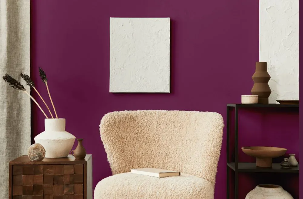 Benjamin Moore Summer Plum living room interior