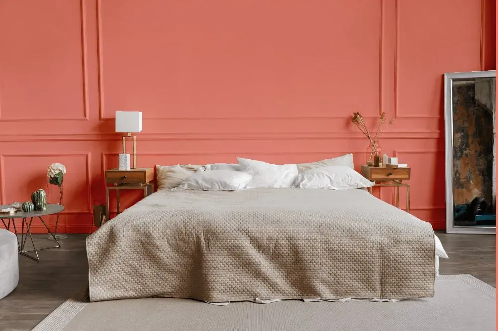 Benjamin Moore Summer Sun Pink bedroom