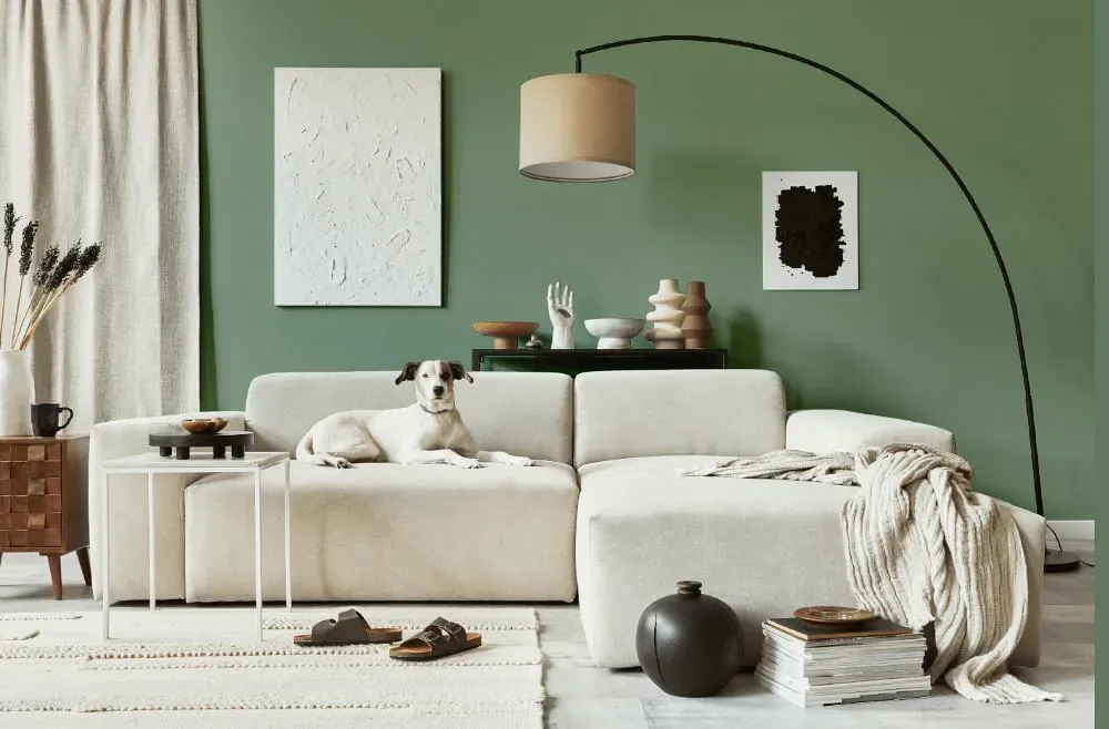 Benjamin Moore Summer's Day cozy living room