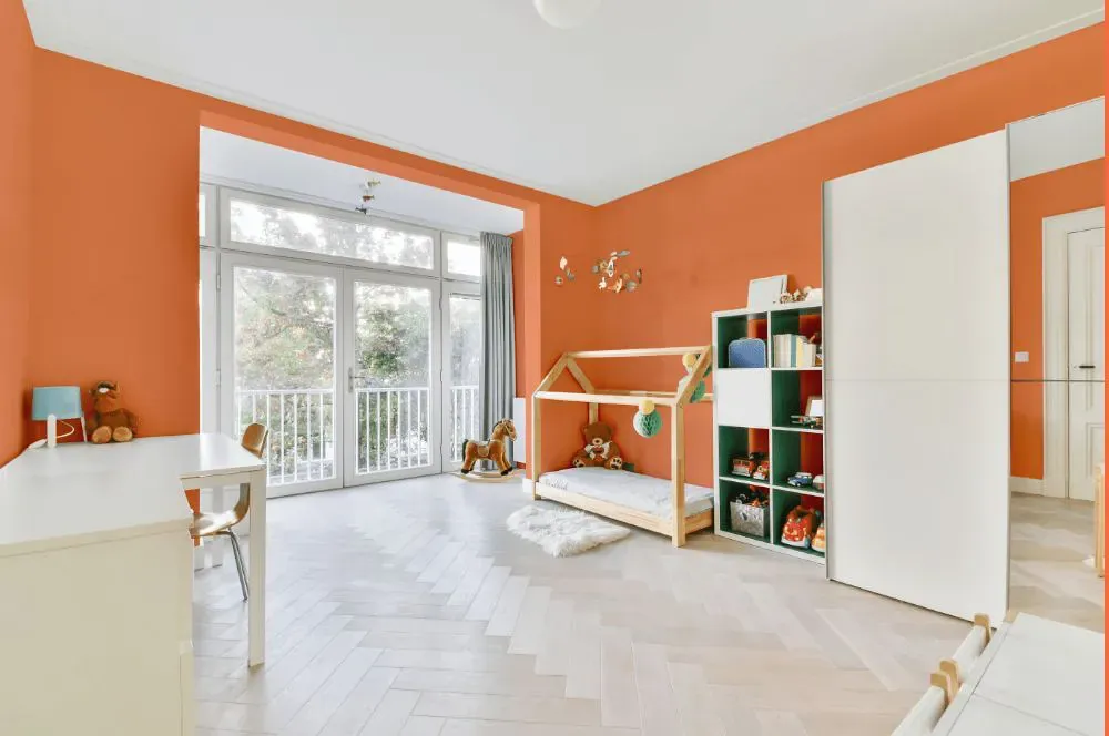 Benjamin Moore Sunset Boulevard kidsroom interior, children's room