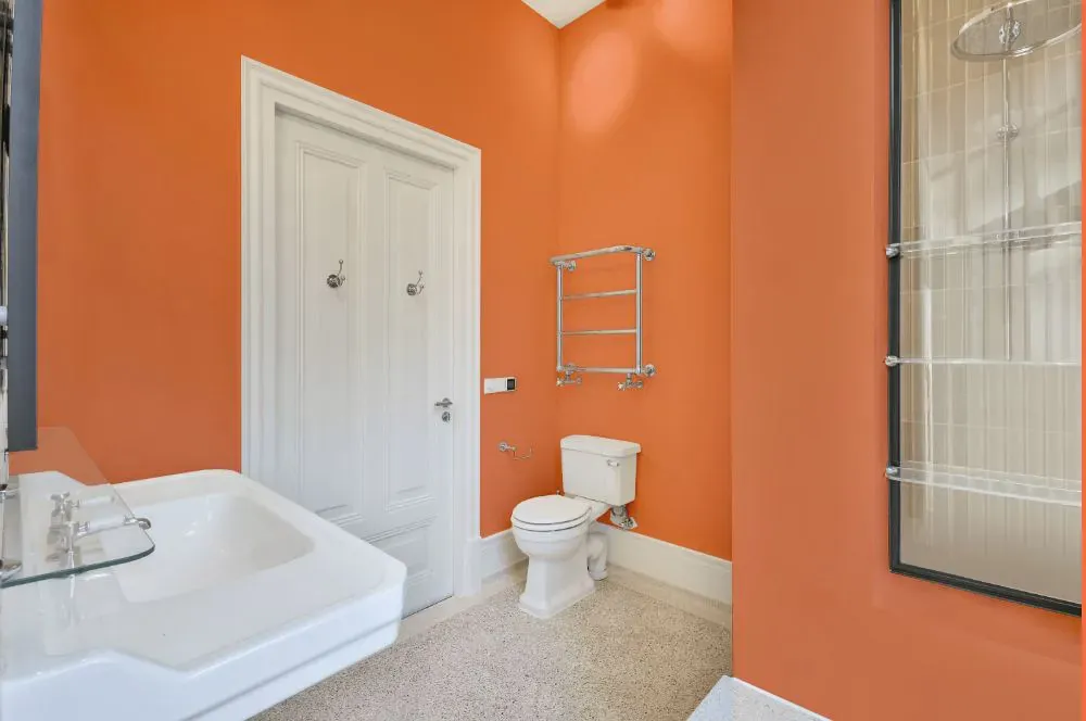 Benjamin Moore Sunset Boulevard bathroom