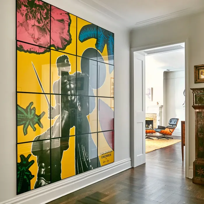 Super White eclectic hallway interior