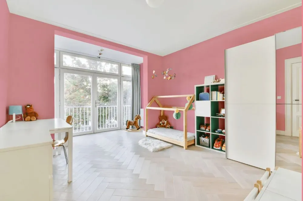 Benjamin Moore Supple Pink kidsroom interior, children's room