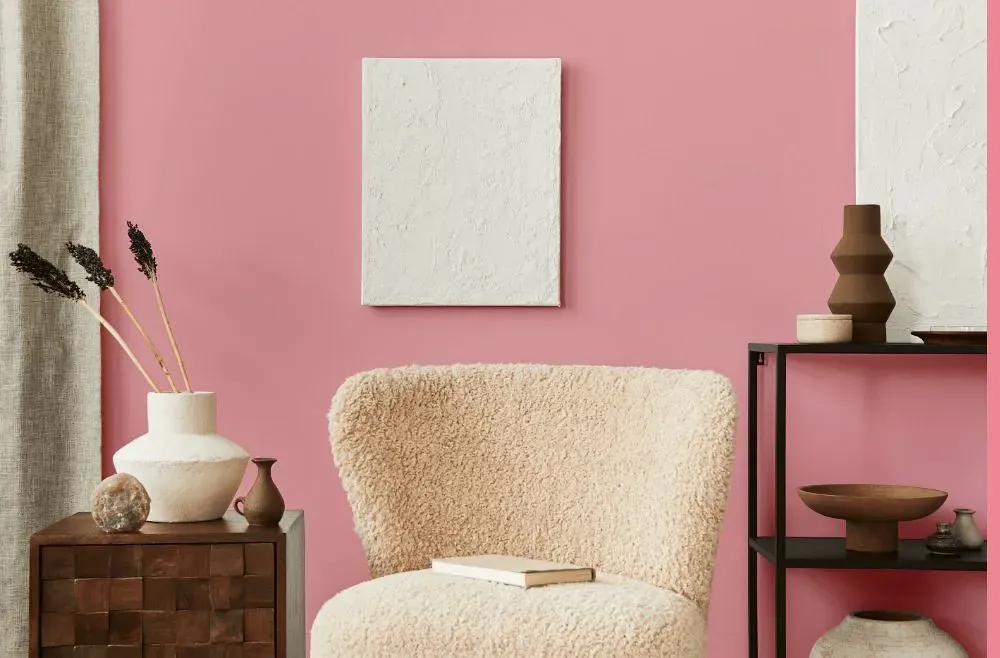 Benjamin Moore Supple Pink living room interior