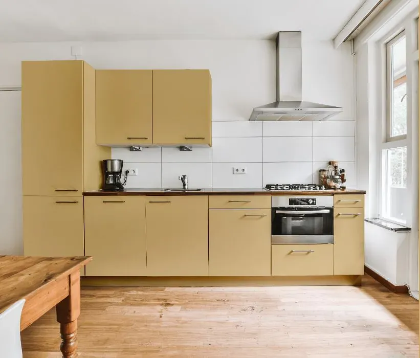 Benjamin Moore Sweeney Yellow kitchen cabinets