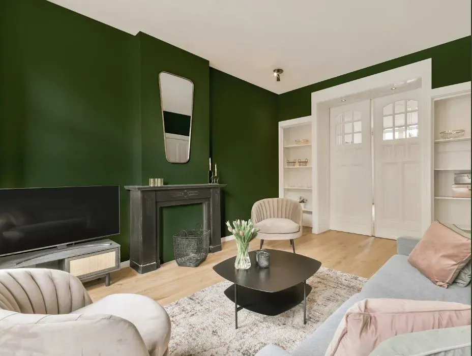 Benjamin Moore Sweet Basil victorian house interior