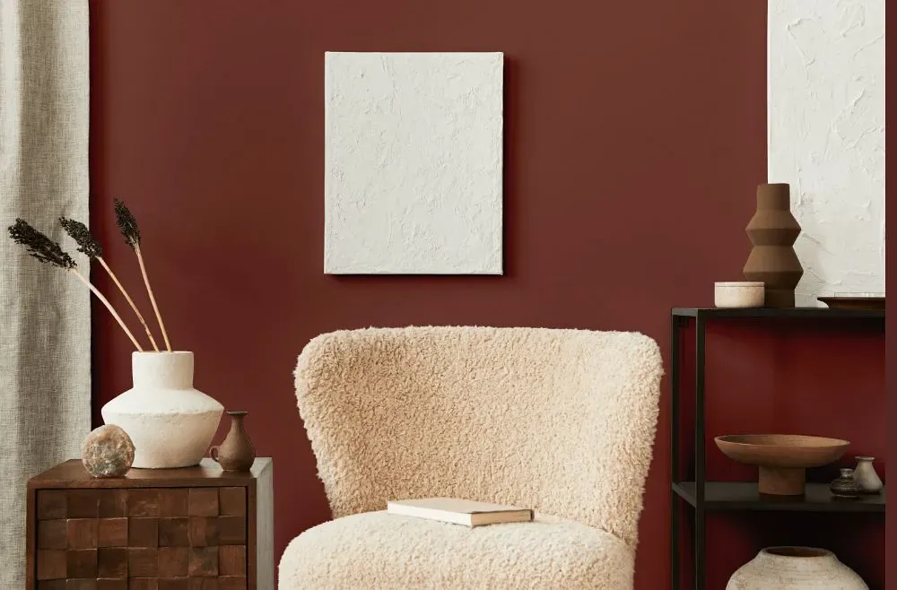 Benjamin Moore Sweet Rosy Brown living room interior