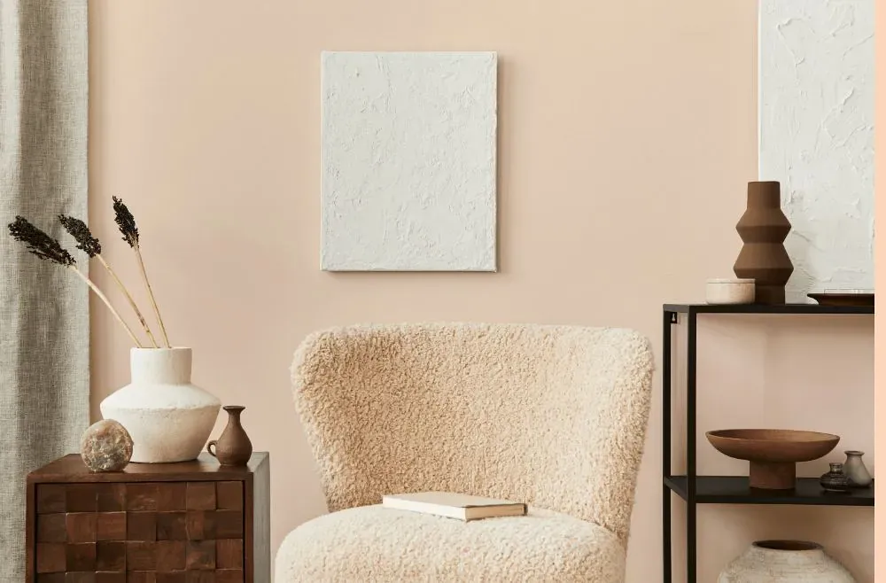 Benjamin Moore Sweet Salmon living room interior