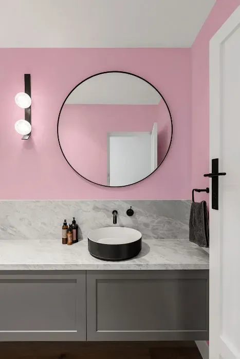 Benjamin Moore Sweet Taffy minimalist bathroom