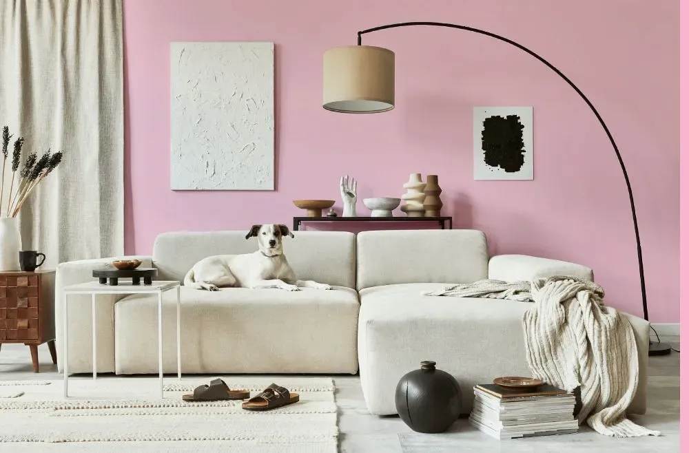 Benjamin Moore Sweet Taffy cozy living room