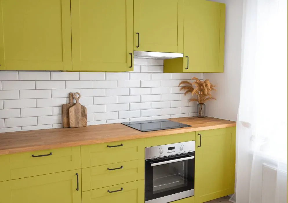 Benjamin Moore Sweet Vibrations kitchen cabinets