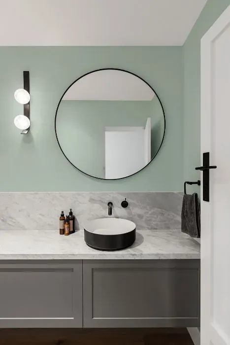 Benjamin Moore Swept Away minimalist bathroom