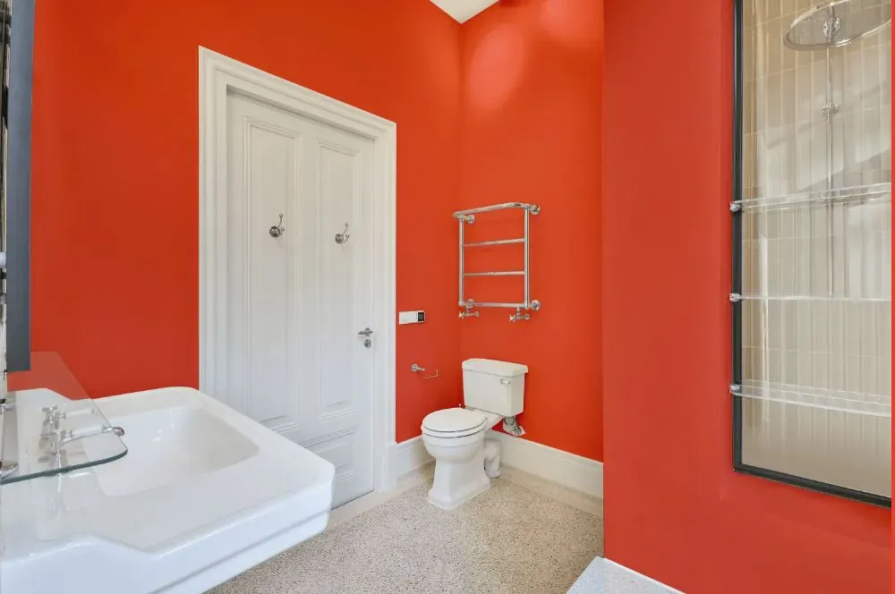 Benjamin Moore Tangerine Dream bathroom