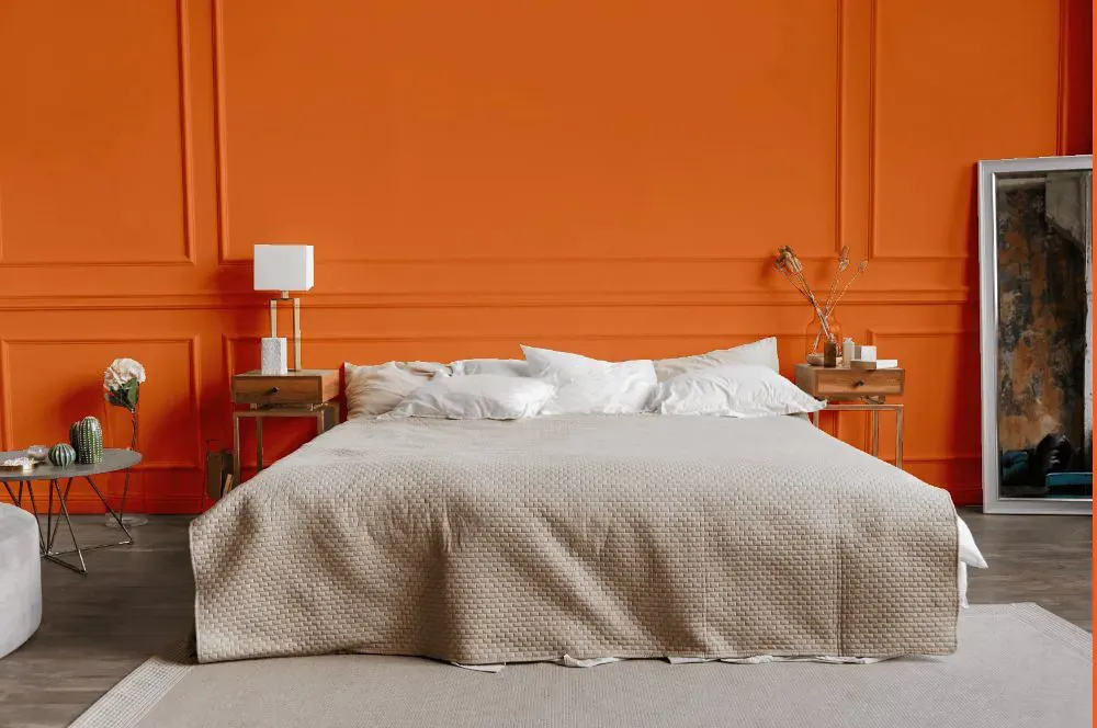 Benjamin Moore Tangerine Melt bedroom