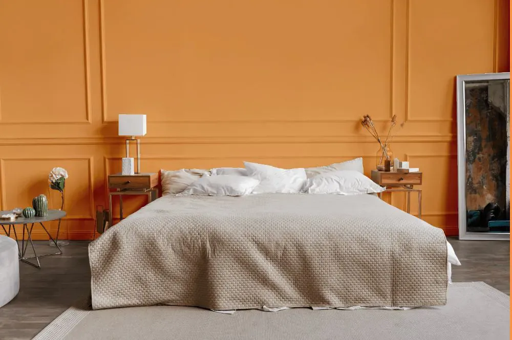 Benjamin Moore Tangerine Zing bedroom