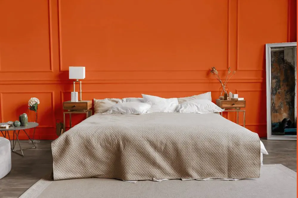 Benjamin Moore Tangy Orange bedroom