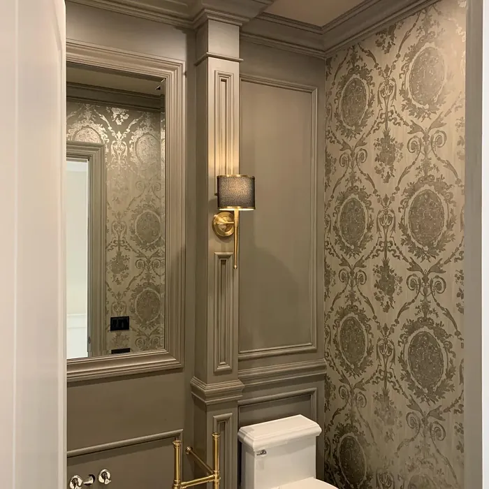 Benjamin Moore Taos Taupe Powder Room