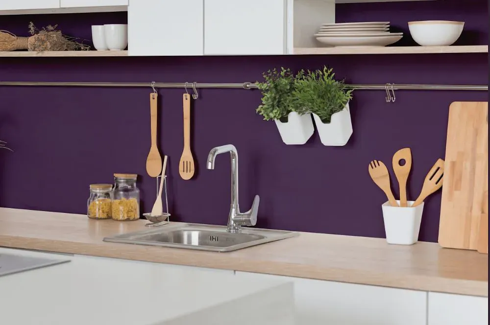 Benjamin Moore Taro kitchen backsplash