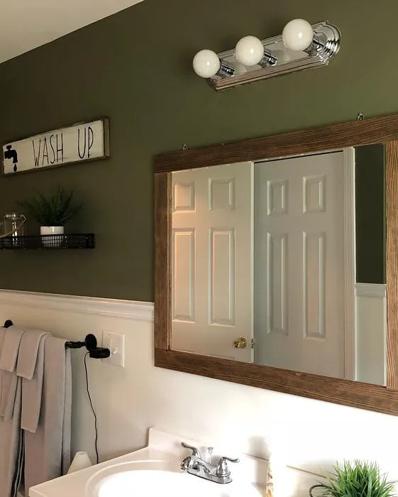 Tate Olive bathroom color review