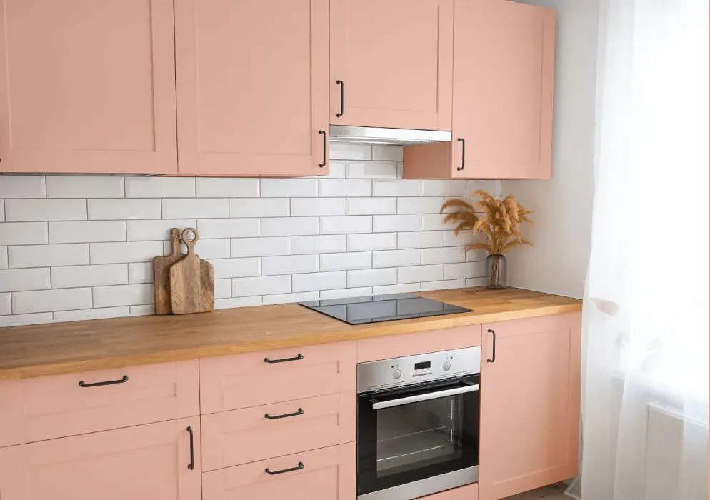 Benjamin Moore Teacup Rose kitchen cabinets