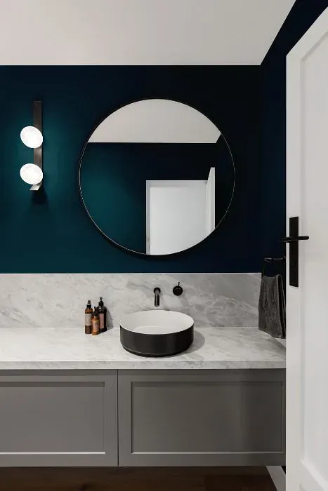 Benjamin Moore Teal minimalist bathroom