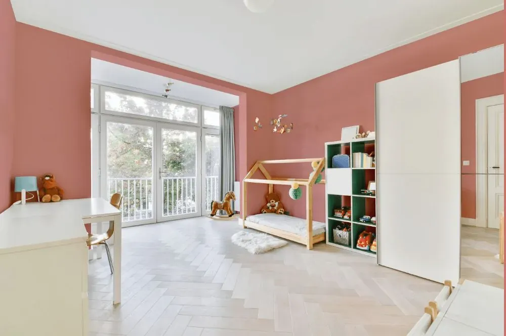 Benjamin Moore Tender Pink kidsroom interior, children's room