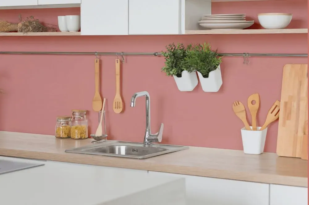 Benjamin Moore Tender Pink kitchen backsplash