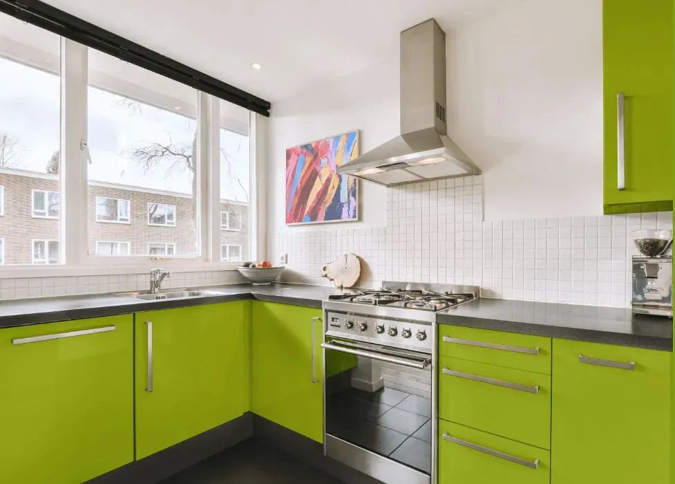 Benjamin Moore Tequila Lime kitchen cabinets