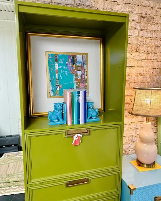 Benjamin Moore Terrapin Green painted furniture 