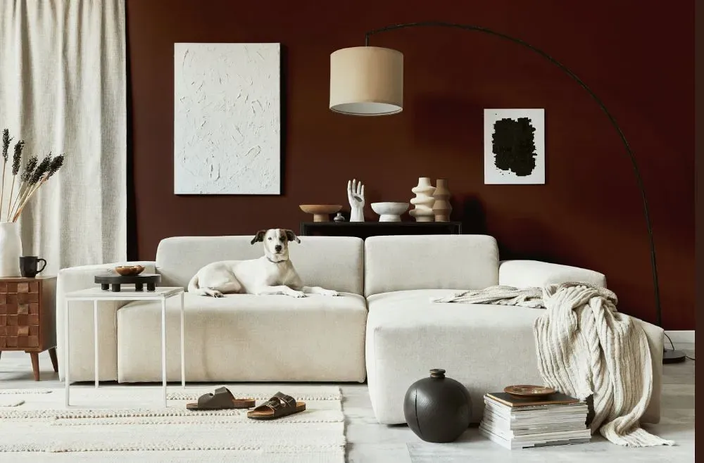 Benjamin Moore Terrazzo Brown cozy living room