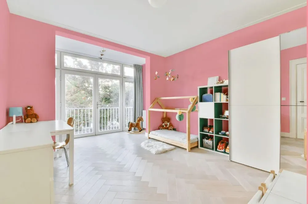 Benjamin Moore Tickled Pink kidsroom interior, children's room