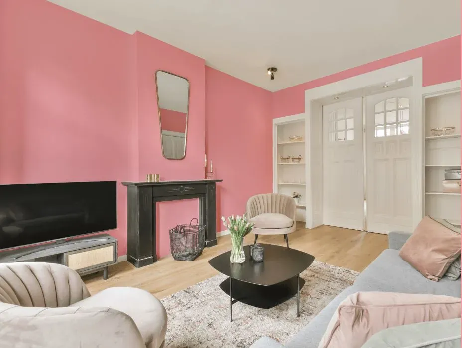 Benjamin Moore Tickled Pink victorian house interior