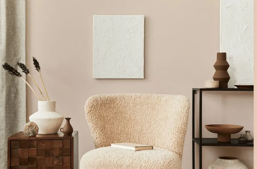 Benjamin Moore Tissue Pink living room interior