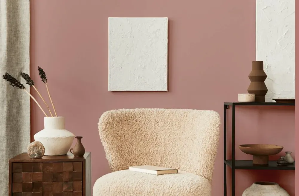 Benjamin Moore Titanic Rose living room interior