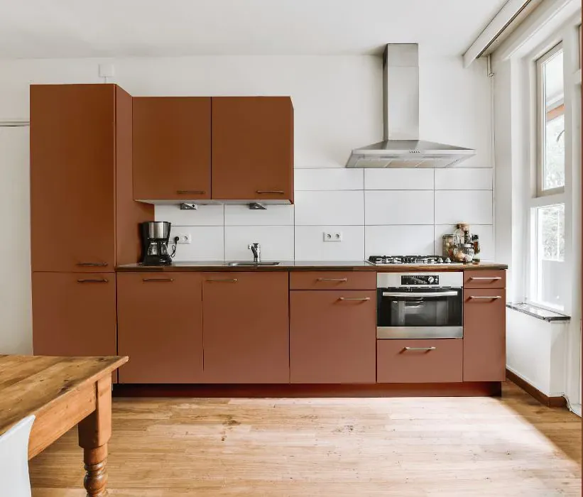 Benjamin Moore Toasted Pecan kitchen cabinets