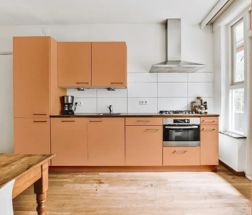 Benjamin Moore Toffee Orange kitchen cabinets