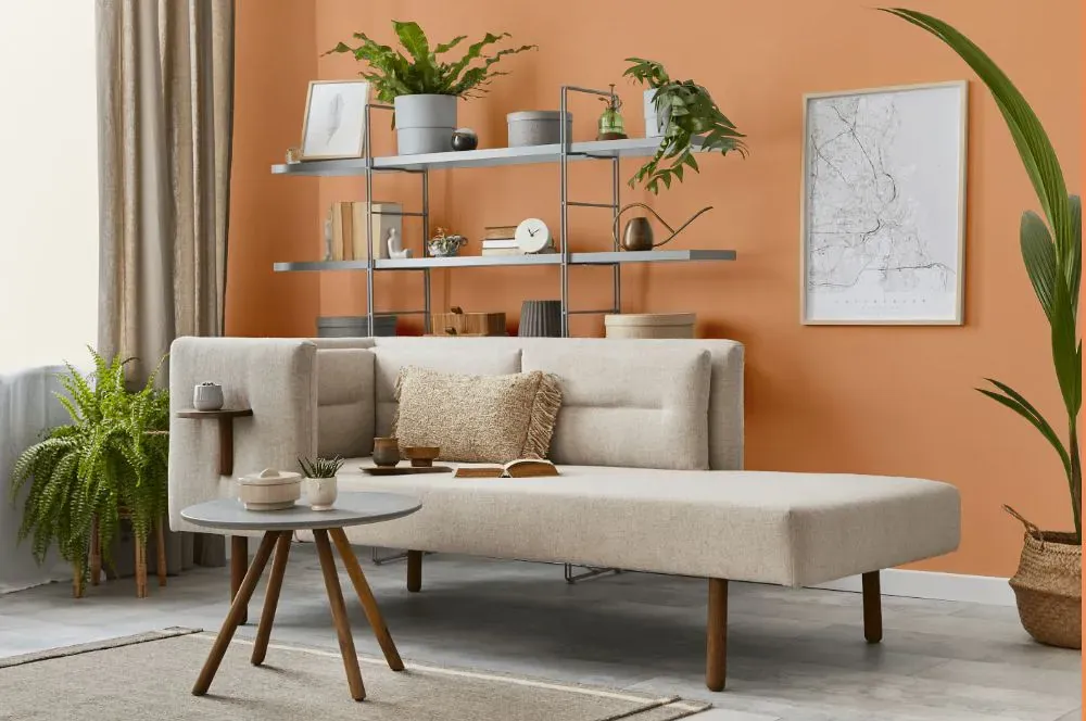 Benjamin Moore Toffee Orange living room