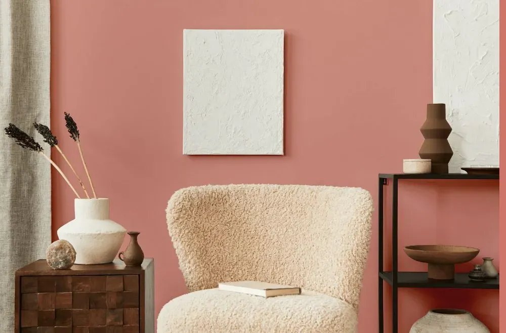 Benjamin Moore Tomato Cream Sauce living room interior