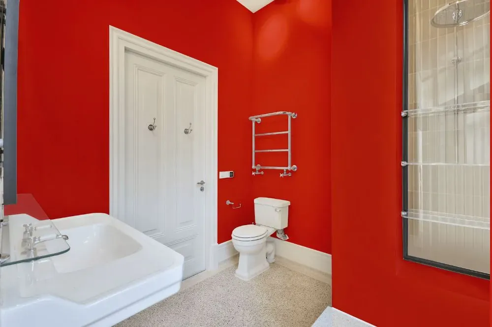 Benjamin Moore Tomato Red bathroom