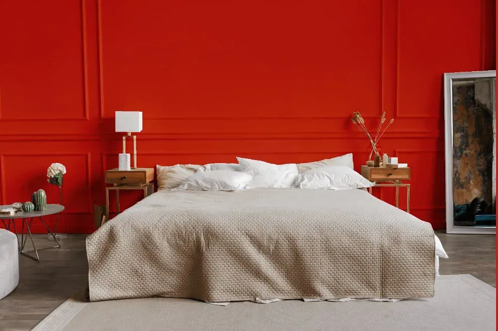 Benjamin Moore Tomato Red bedroom