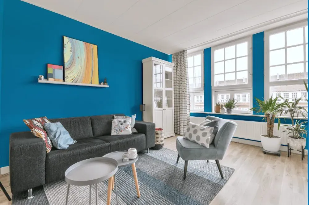 Benjamin Moore Toronto Blue living room walls