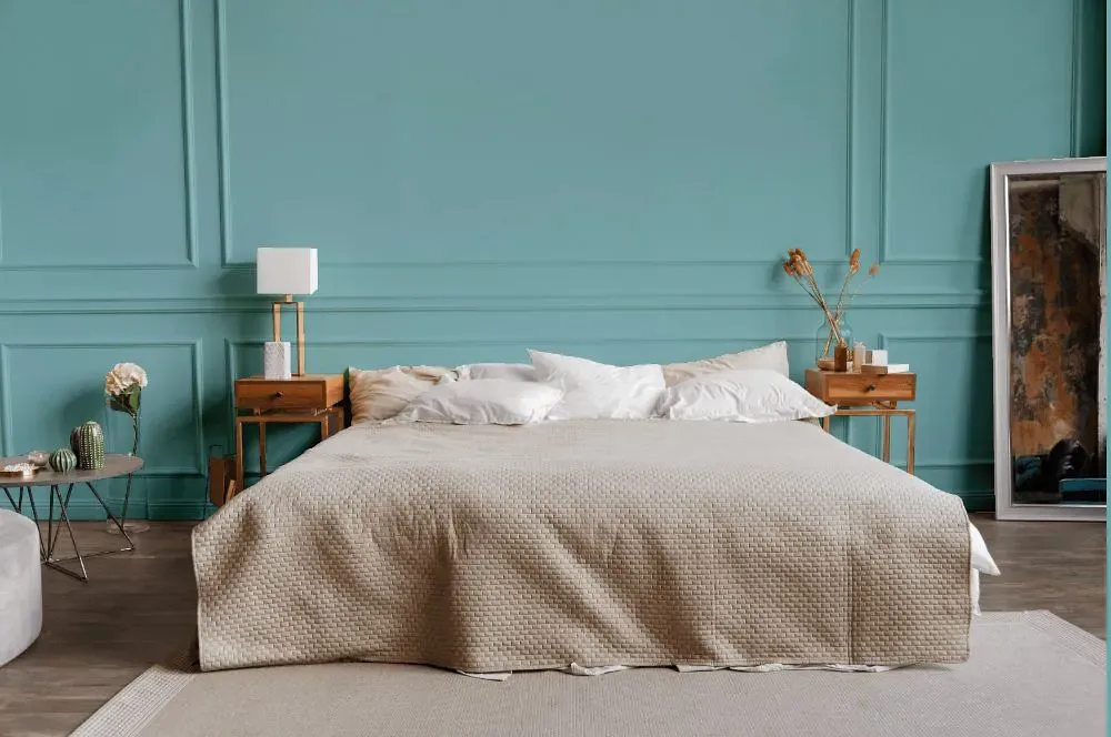 Benjamin Moore Tranquil Blue bedroom
