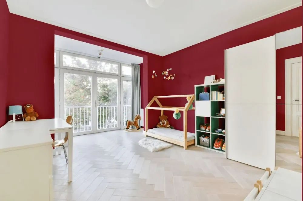 Benjamin Moore Travers Red kidsroom interior, children's room