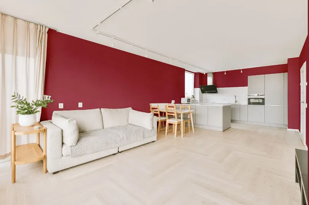 Benjamin Moore Travers Red living room interior