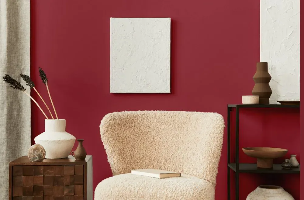 Benjamin Moore Travers Red living room interior