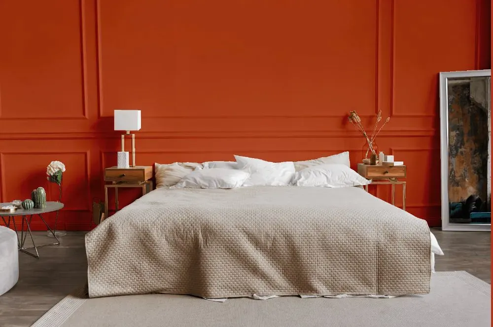 Benjamin Moore Tropical Orange bedroom