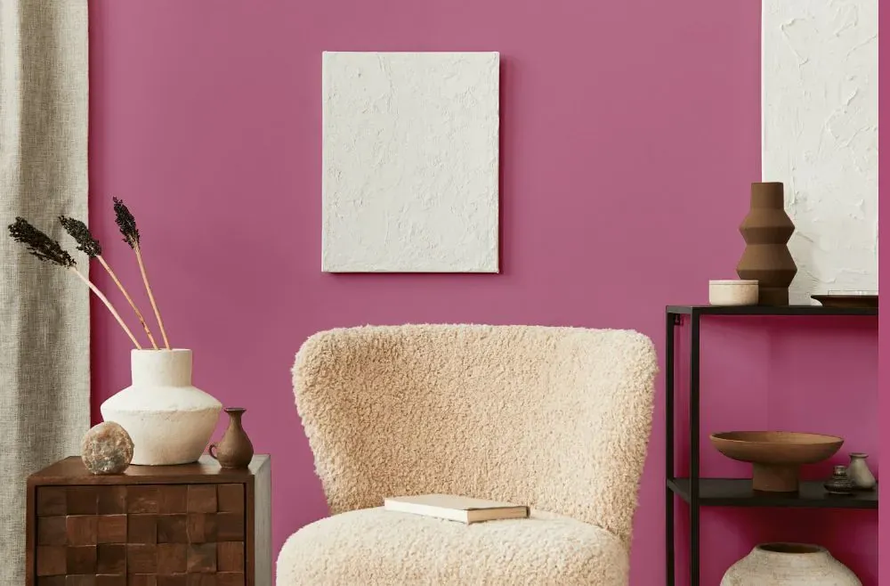 Benjamin Moore Tropical Rose living room interior