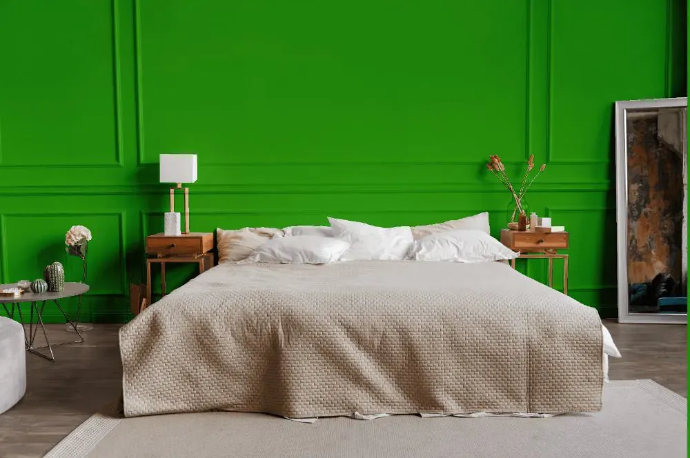 Benjamin Moore Tropical Seaweed Green bedroom