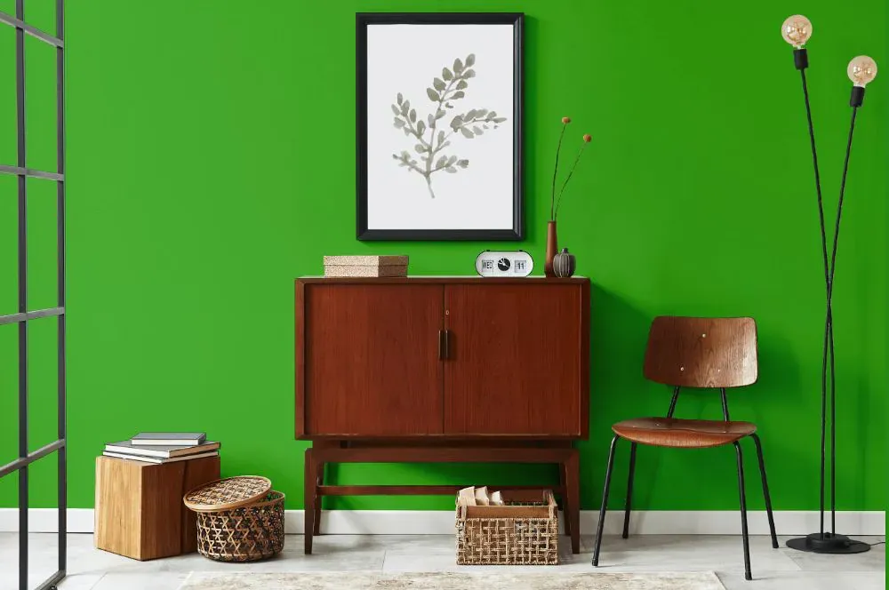 Benjamin Moore Tropical Seaweed Green japandi interior