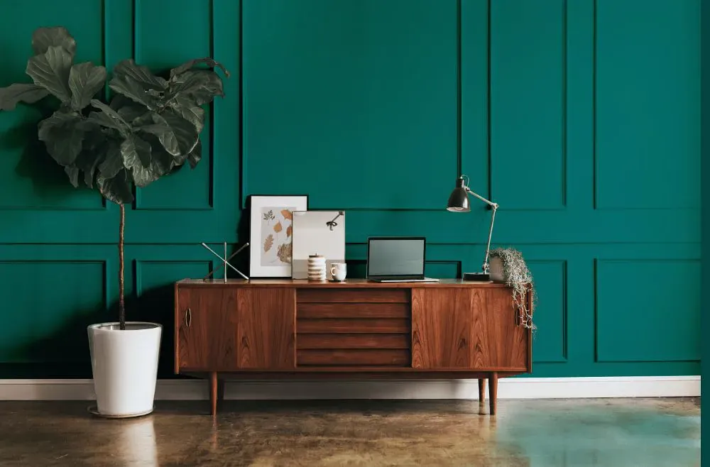 Benjamin Moore Tropical Turquoise modern interior